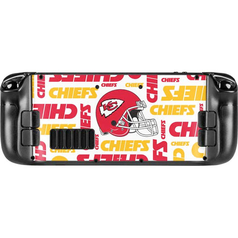 NFL Kansas City Chiefs White Blast Steam Deck Handheld Gaming Computer Skin